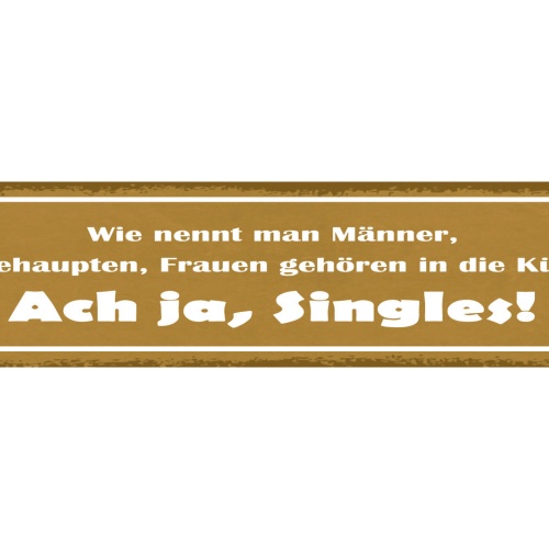 Schild Wenn Nennt Man Männer Die Behaupten Frauen Gehören In Die Küche Singles