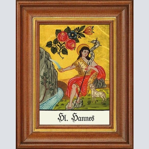 Hinterglasbild - heiliger hannes - patronatsbild taufe namenspatron 12,7x16