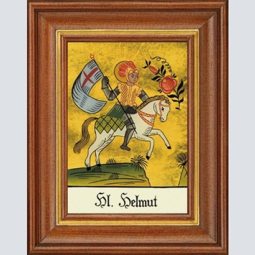 Hinterglasbild - heiliger helmut - patronatsbild taufe namenspatron 12,7x16