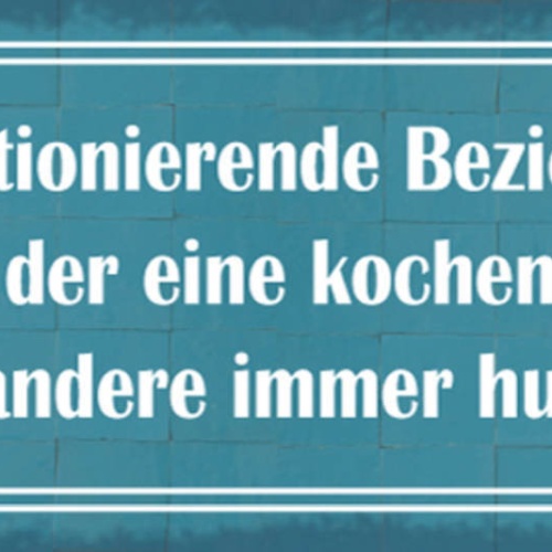 Schild Eine Funktionierende Beziehung Der Eine Kochen Kann Andere Immer Hungrig