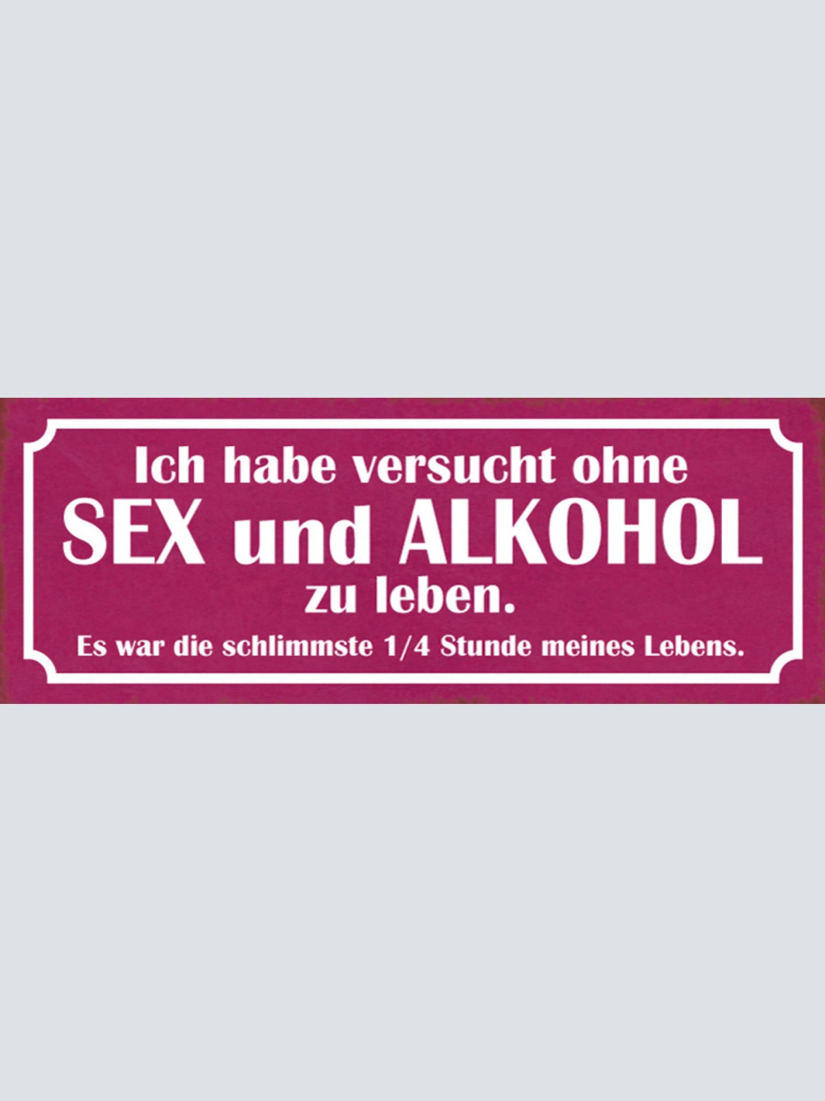Schild Ich Habe Versucht Ohne Sex & Alkohol Zu Leben Schlimmste 1/4 Std Lebens