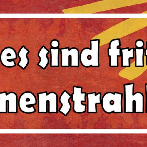 Schild Pommes Sind Fritierte Sonnenstrahlen Frites 27x10 Blech od.Holz