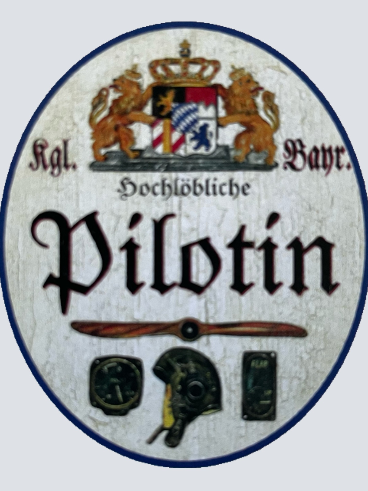 Nostalgie Holzschild Bayern Königlich Bayerischer Hochlöbliche Pilotin Schild
