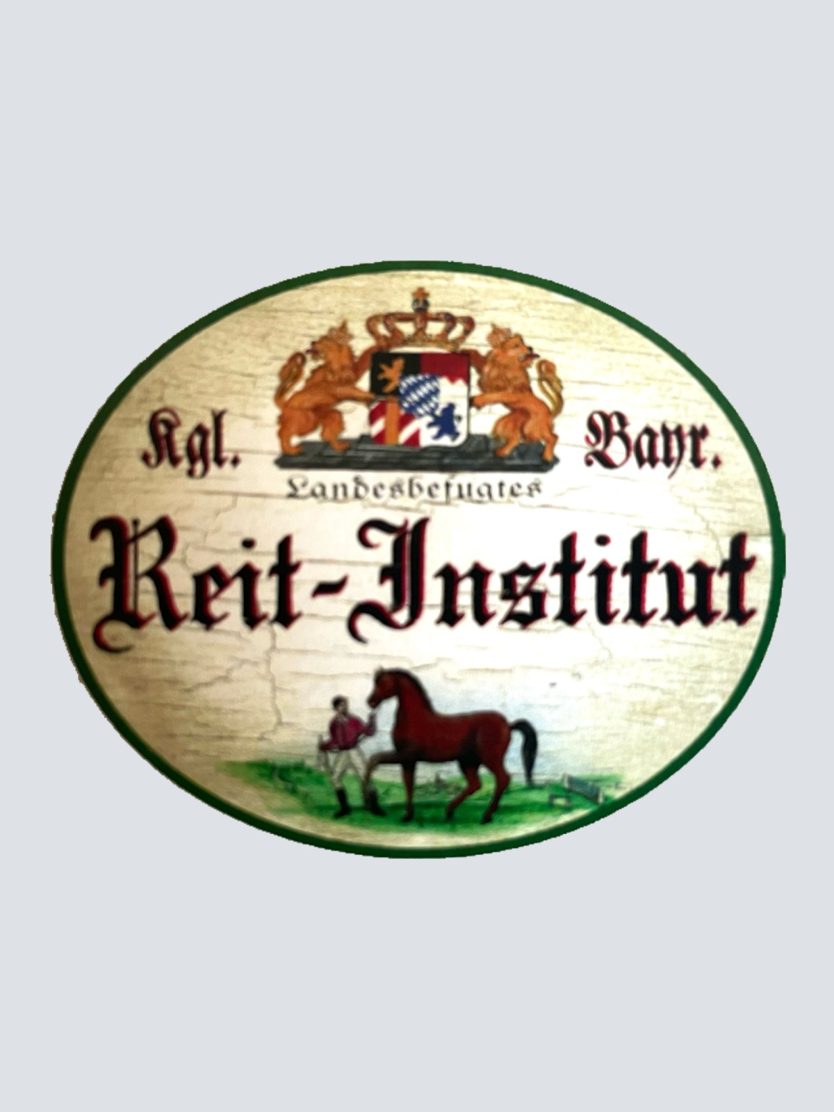 Nostalgie Holzschild Bayern Königlich Bayerisches Reit-Institut Pferd Schild