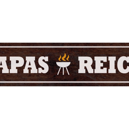 Schild Papas Reich Griller Grillen Grill Hobby Vater 46 x 10 Blech od. Holz