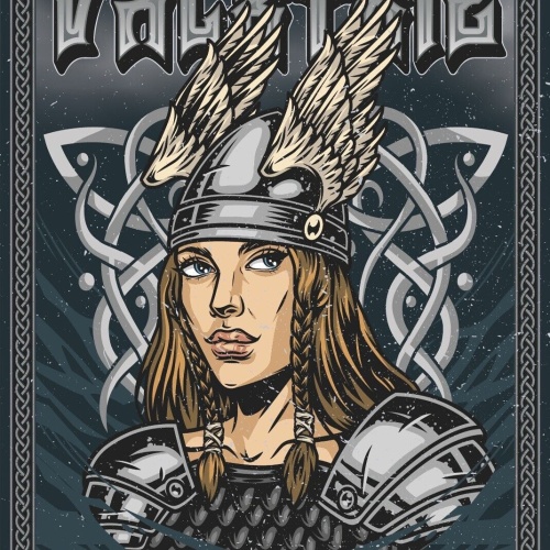 Schild Valkyrie Valhalla Vikinger Frau Helm 12x18 / 20x30 / 30x40 Blech od. Holz