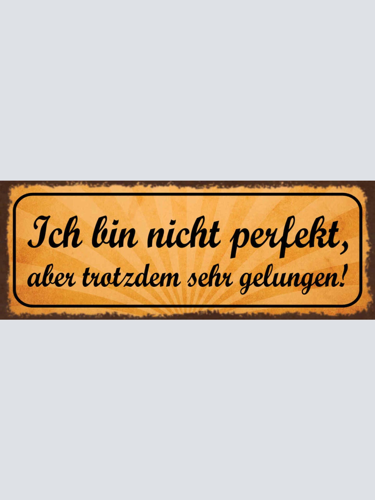 Schild Ich Bin Nicht Perfekt Aber Trotzdem Sehr Gelungen 27x10 Blech od.Holz