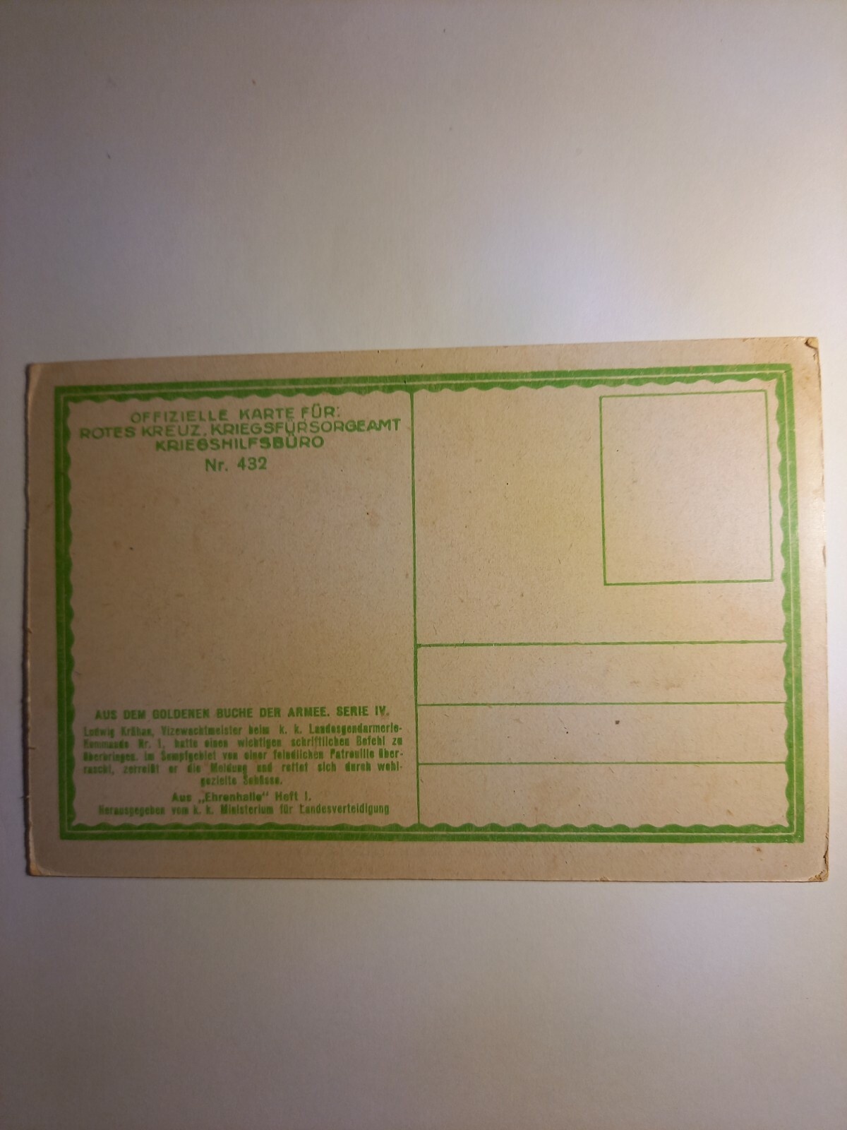 Rotes Kreuz Karte No 432 Ludwig Krähan 140384 GR