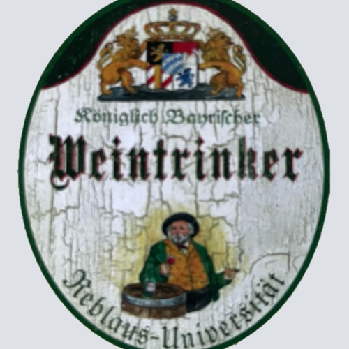 Nostalgie Holzschild Bayern Königlich Bayerischer Weintrinker Reblaus Uni Schild