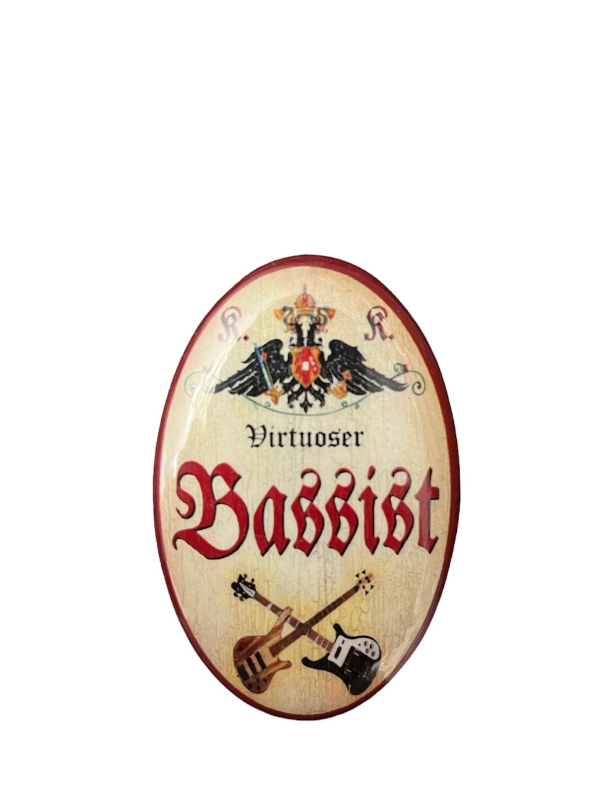 K&K Nostalgie Flaschenöffner Bassgitarre Magnet Virtoser Bassist7x4,5cm