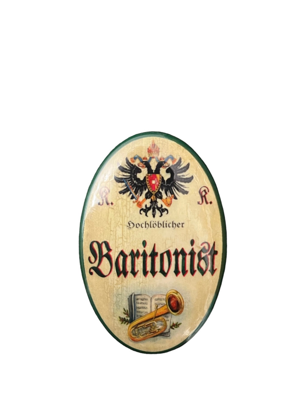 K&K Nostalgie Flaschenöffner Bariton Magnet Hochlöblicher Baritonist 7x4,5cm