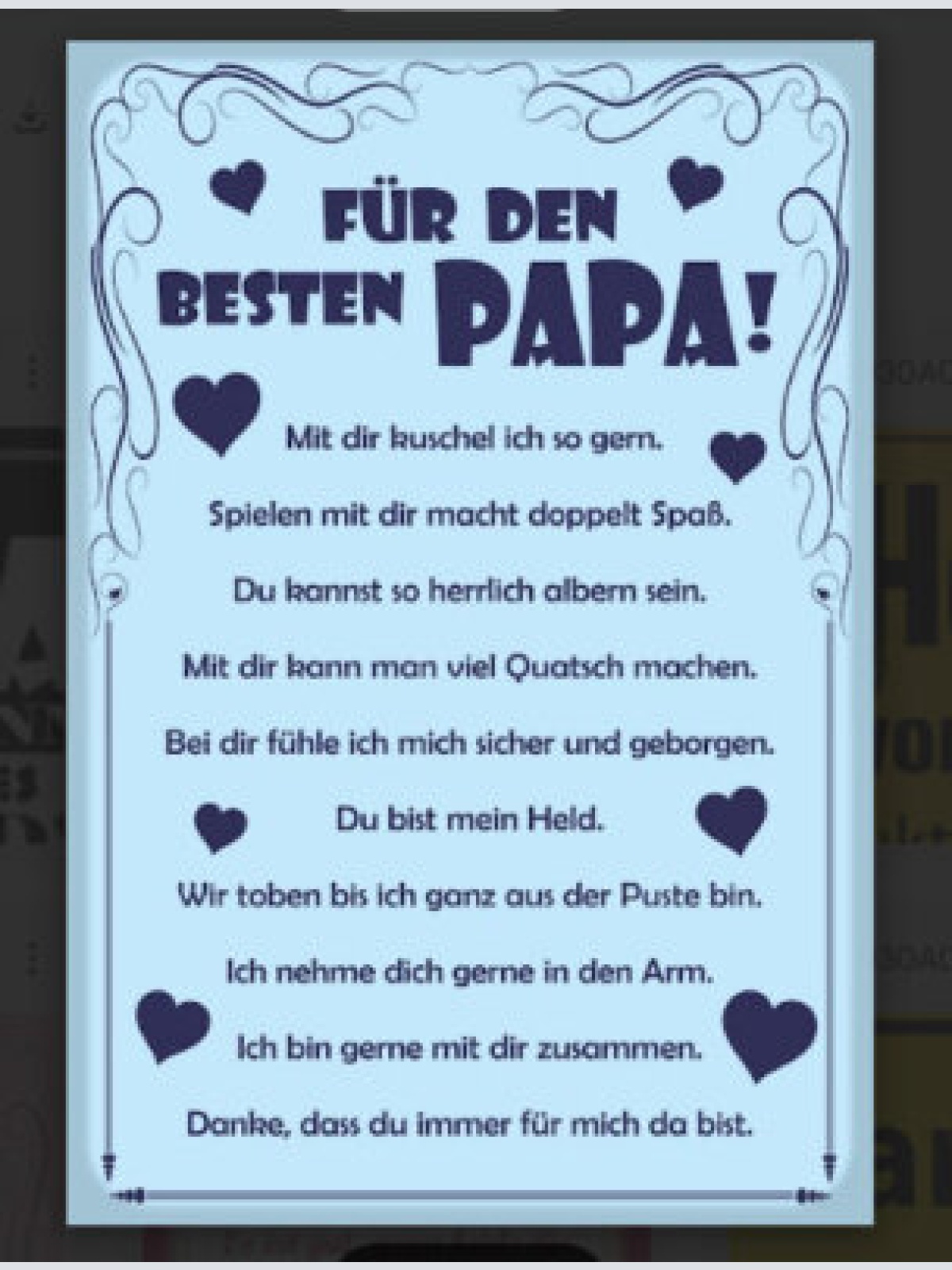 Nostalgie schild familie für den besten papa 12x18/ 20x30 /30 x 40 blech od.holz