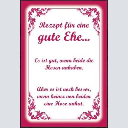 Nostalgie schild rezept für eine gute ehe 12x18/ 20x30 /30 x 40 blech od.holz