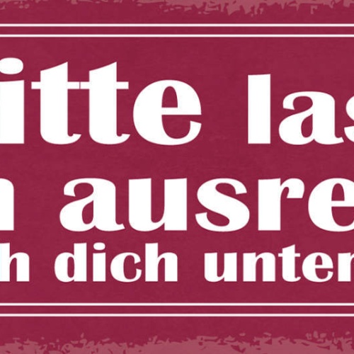 Schild Bitte Lass Mich Ausreden Wenn Ich Dich Unterbreche 27x10 Blech od.Holz