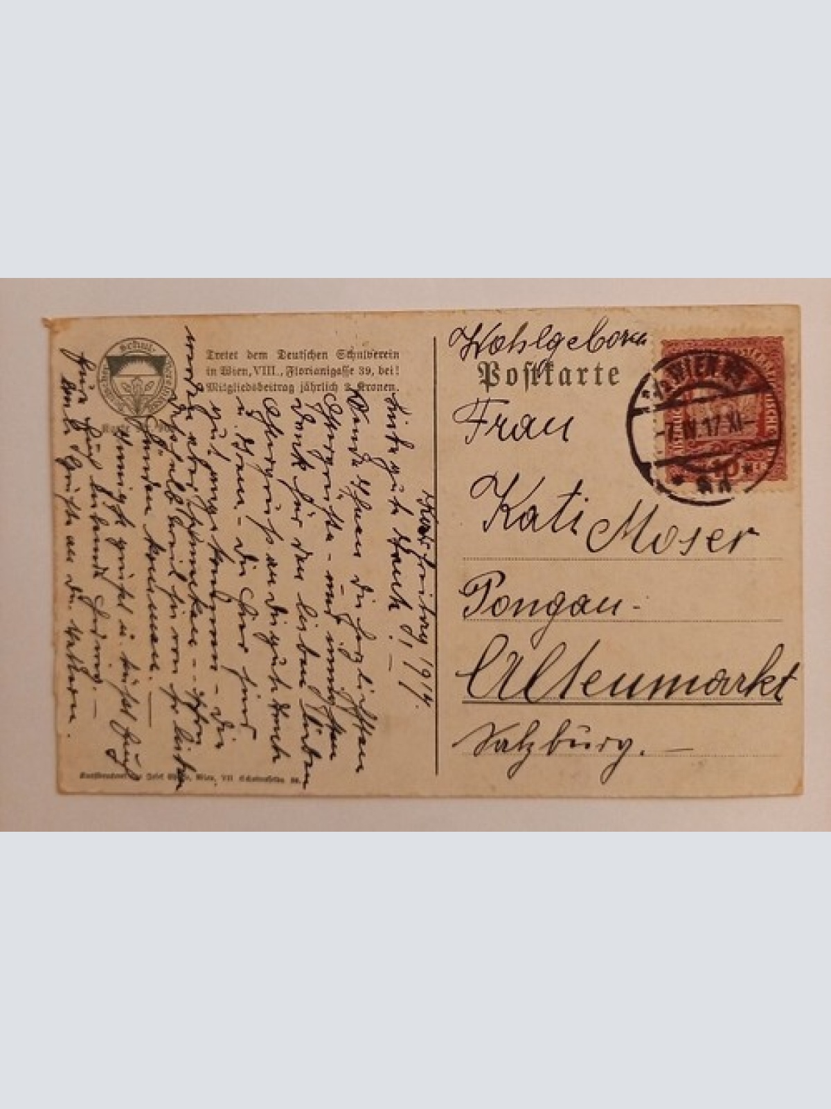 Deutscher Schulverein - Herr Vater, Frau Mutter - Künstlerkarte 500107A gr D