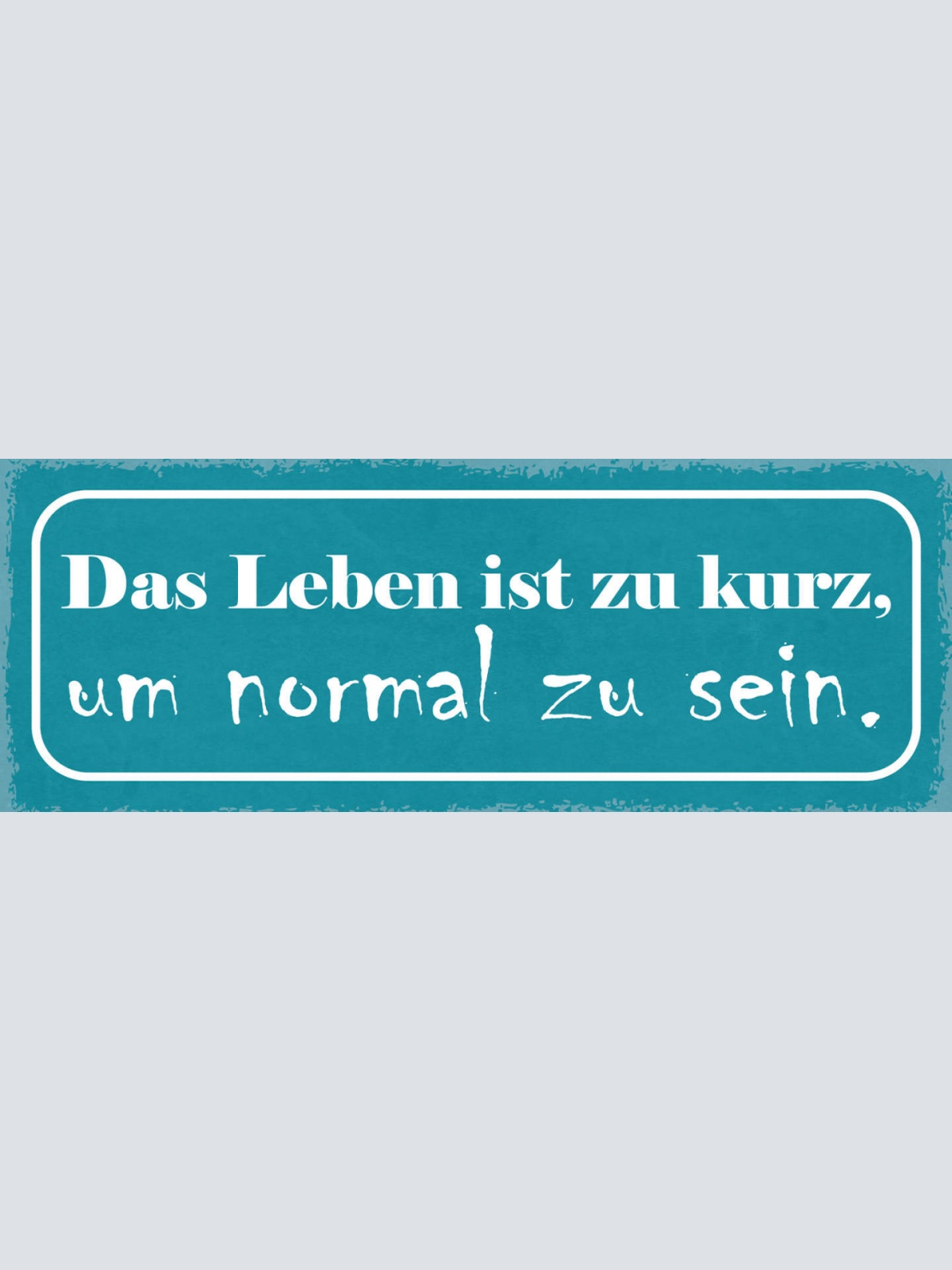 Schild Das Leben Ist Zu Kurz Um Normal Zu Sein Verrückt 27x10 Blech od.Holz