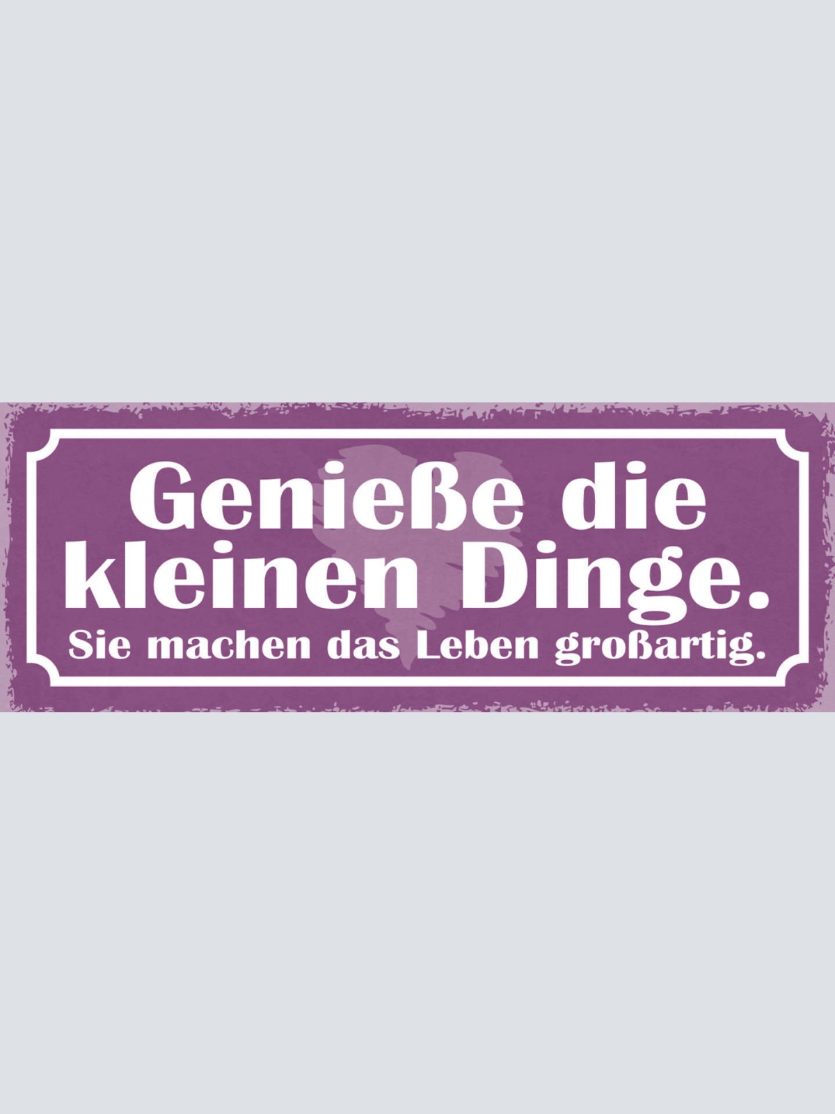 Schild Genieße Die Kleinen Dinge Sie Machen Das Leben Großartig 27x10