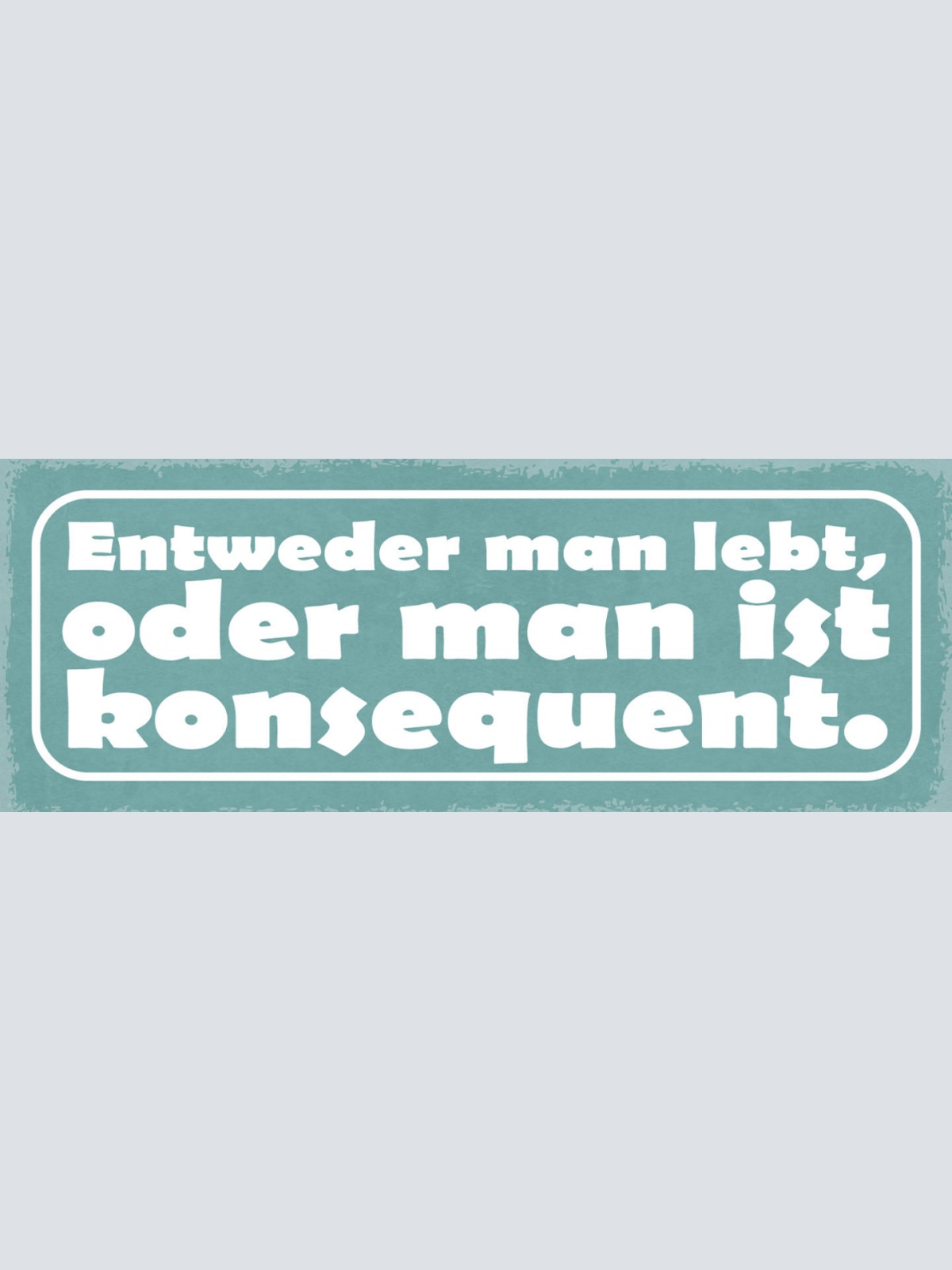Schild Entweder Man Lebt Oder Man Ist Konsequent Leben 27x10 Blech od.Holz