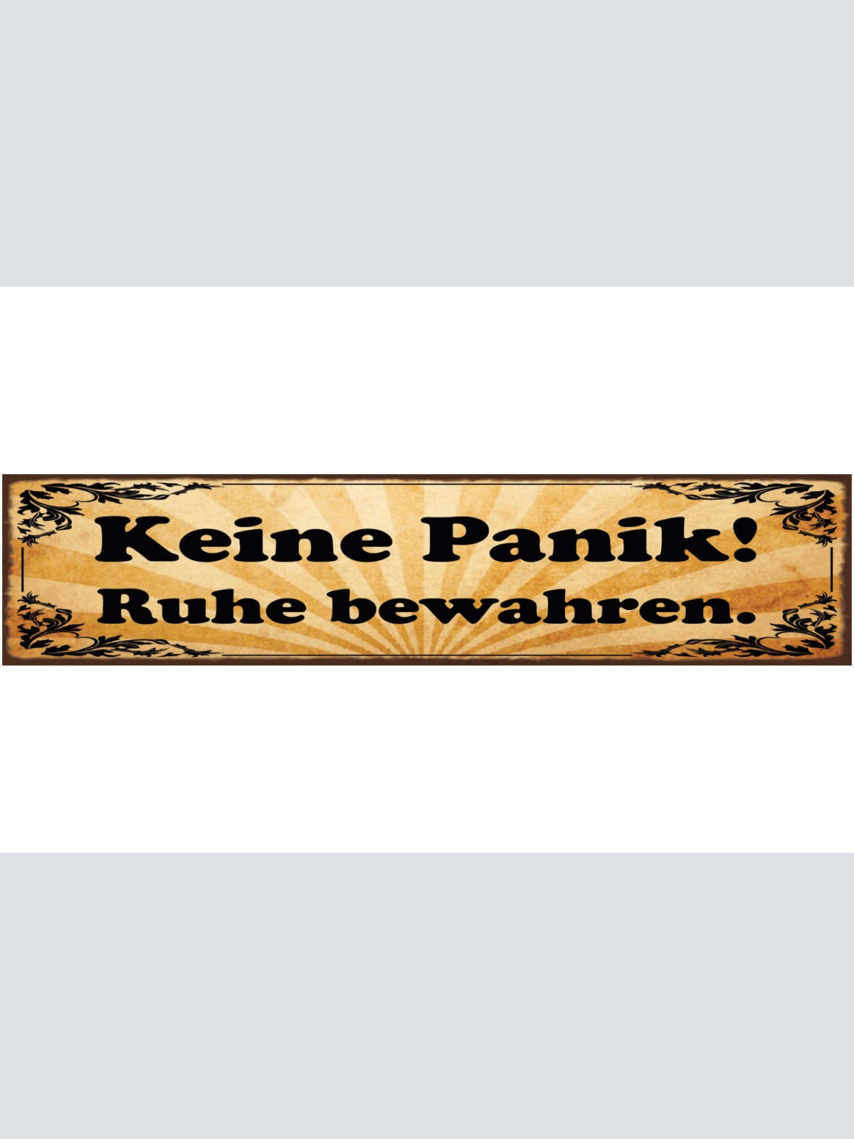 Schild Keine Panik Ruhe Bewahren Hektik Stress Stille 46 x 10 Blech od.Holz