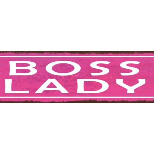 Schild Boss Lady Chefin Frau Dame Arbeit Firma 46 x 10 Blech od. Holz