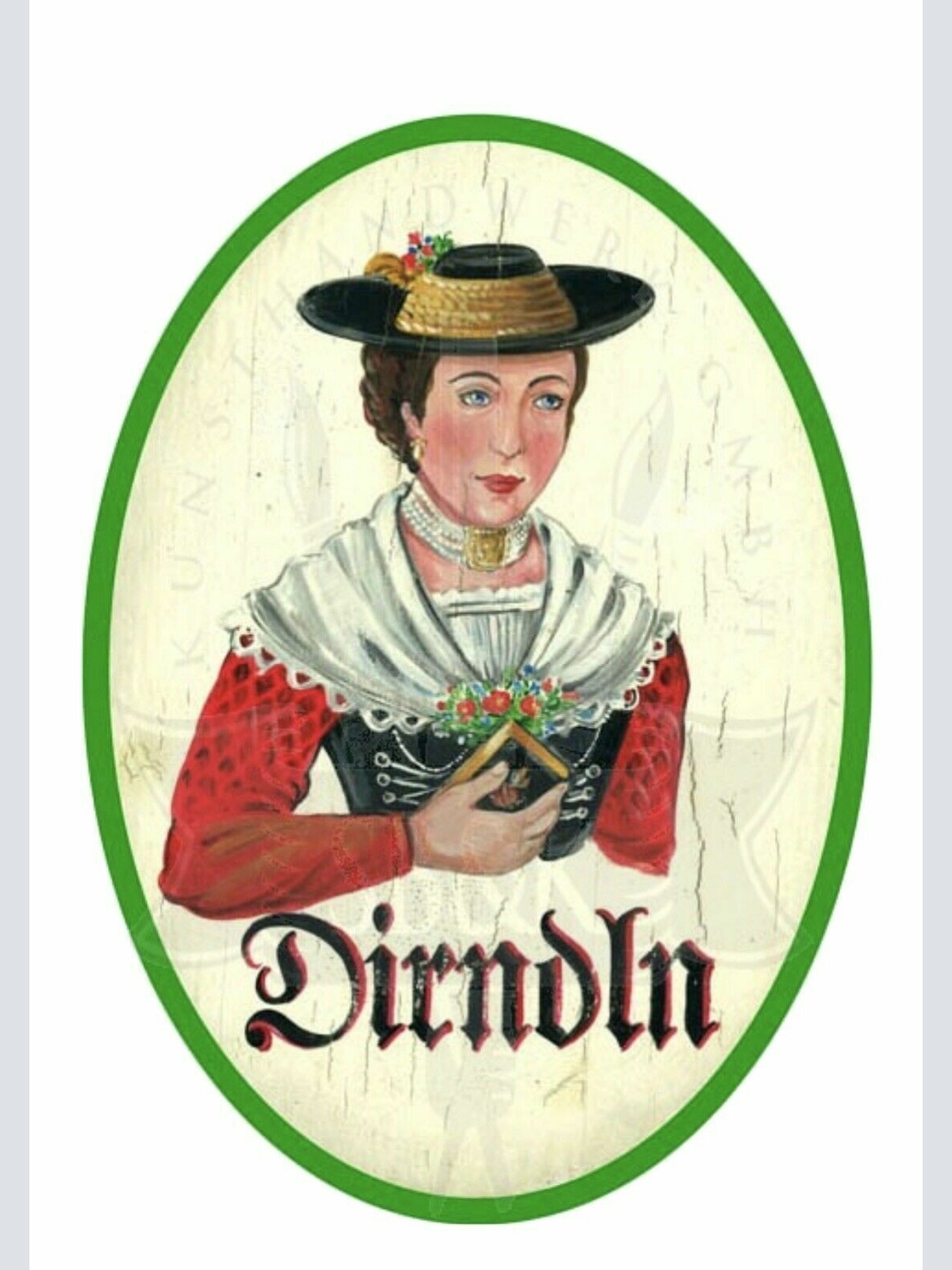 Nostalgie Holzschild Schild Bayern Tracht Dirndln WC Toilette