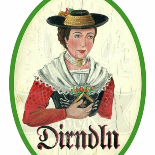 Nostalgie Holzschild Schild Bayern Tracht Dirndln WC Toilette