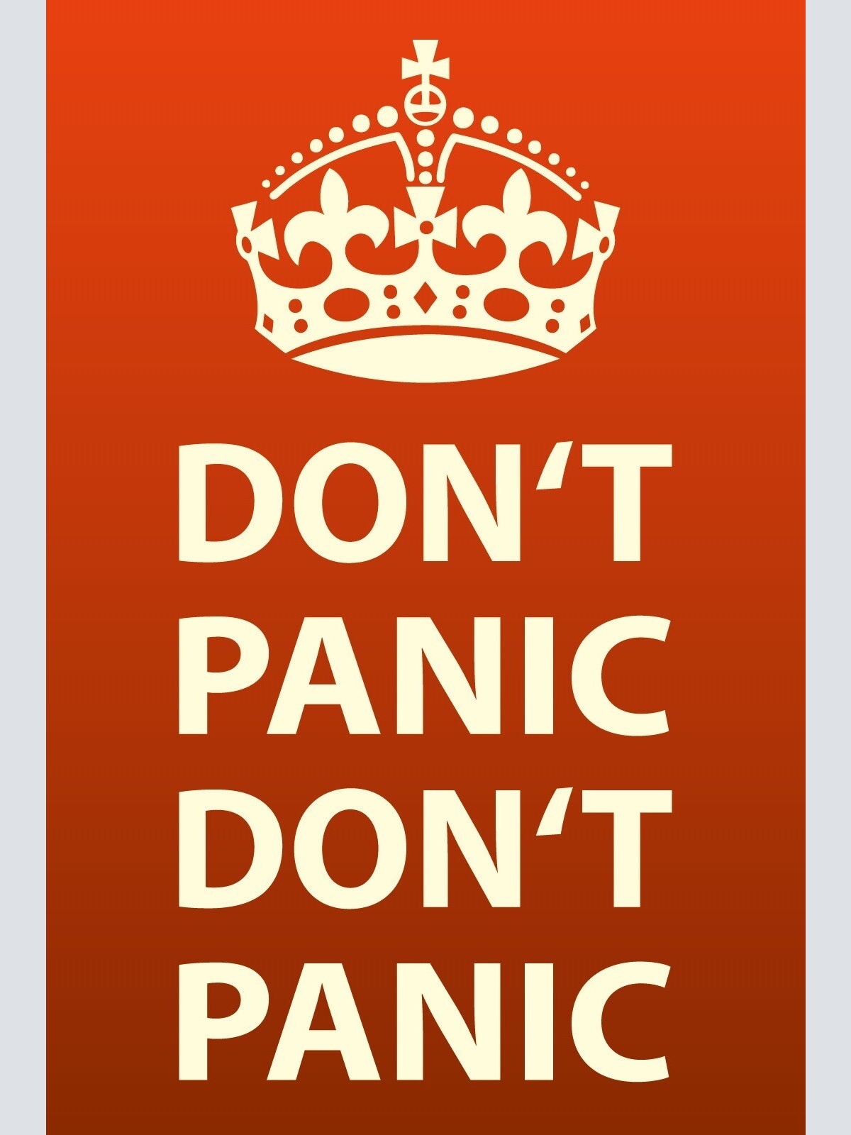 Schild Don‘t Panic Keine Panik Ruhe Stress 12x18 / 20x30 / 30x40 Blech od. Holz