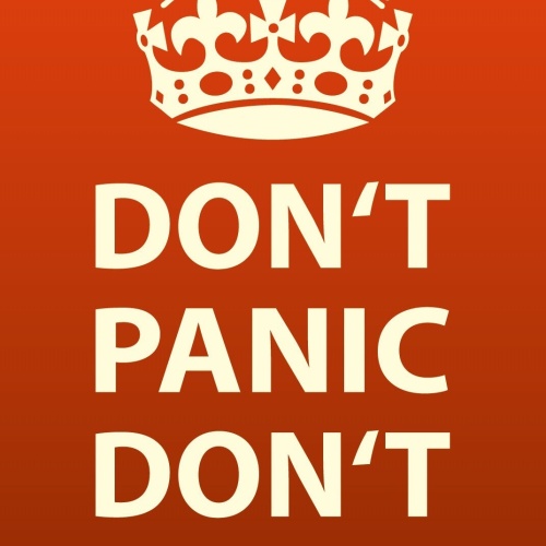 Schild Don‘t Panic Keine Panik Ruhe Stress 12x18 / 20x30 / 30x40 Blech od. Holz