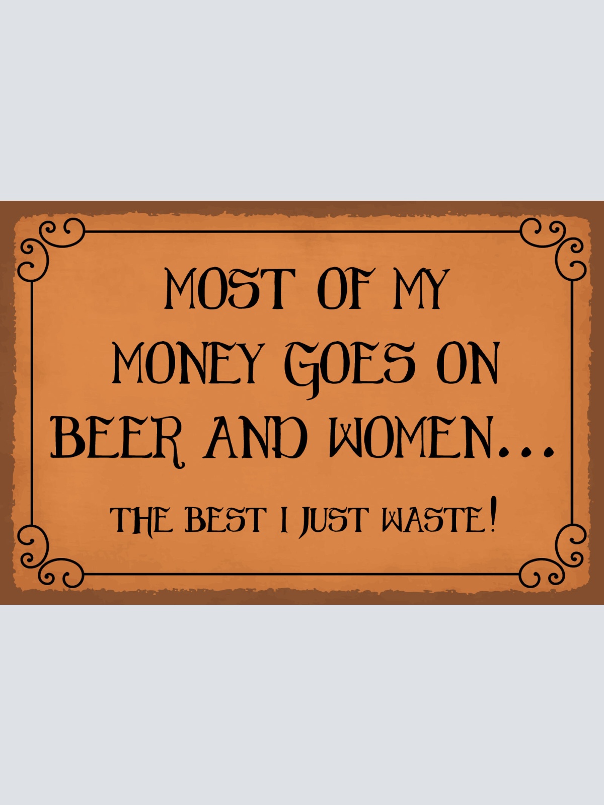 Schild Mobey Beer Women Geld Frauen Bier 12x18 / 20x30 / 30x40 Blech od. Holz
