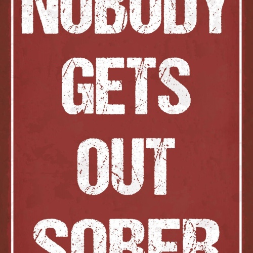 Schild Nobody Sober Nüchtern Alkohol Party 12x18 / 20x30 / 30x40 Blech od. Holz