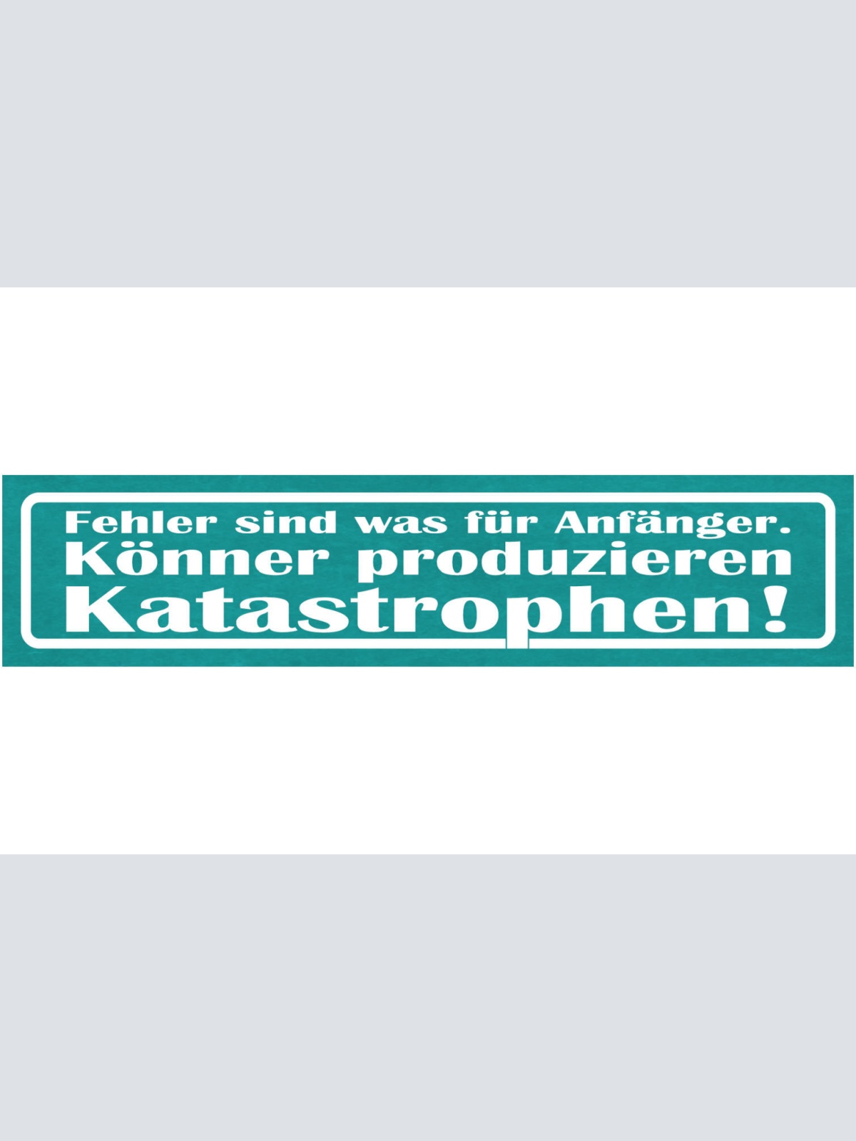 Schild Fehler Sind Was Für Anfänger Könner Produzieren Katastrophen 46 x 10