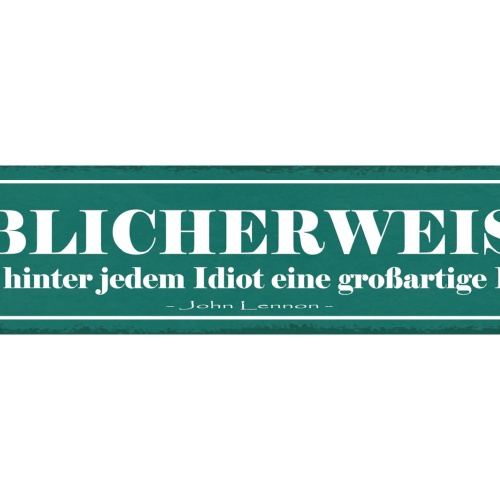 Schild Üblicherweise Steht Hinter Jedem Idiot Eine Großartige Frau Lennon 46x10