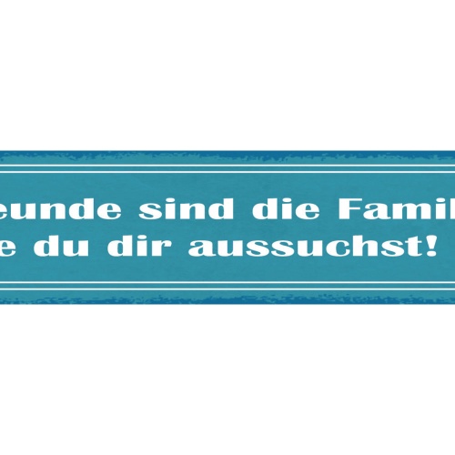 Schild Freunde Sind Die Familie Die Du Dir Aussuchst 46 x 10 Blech od. Holz