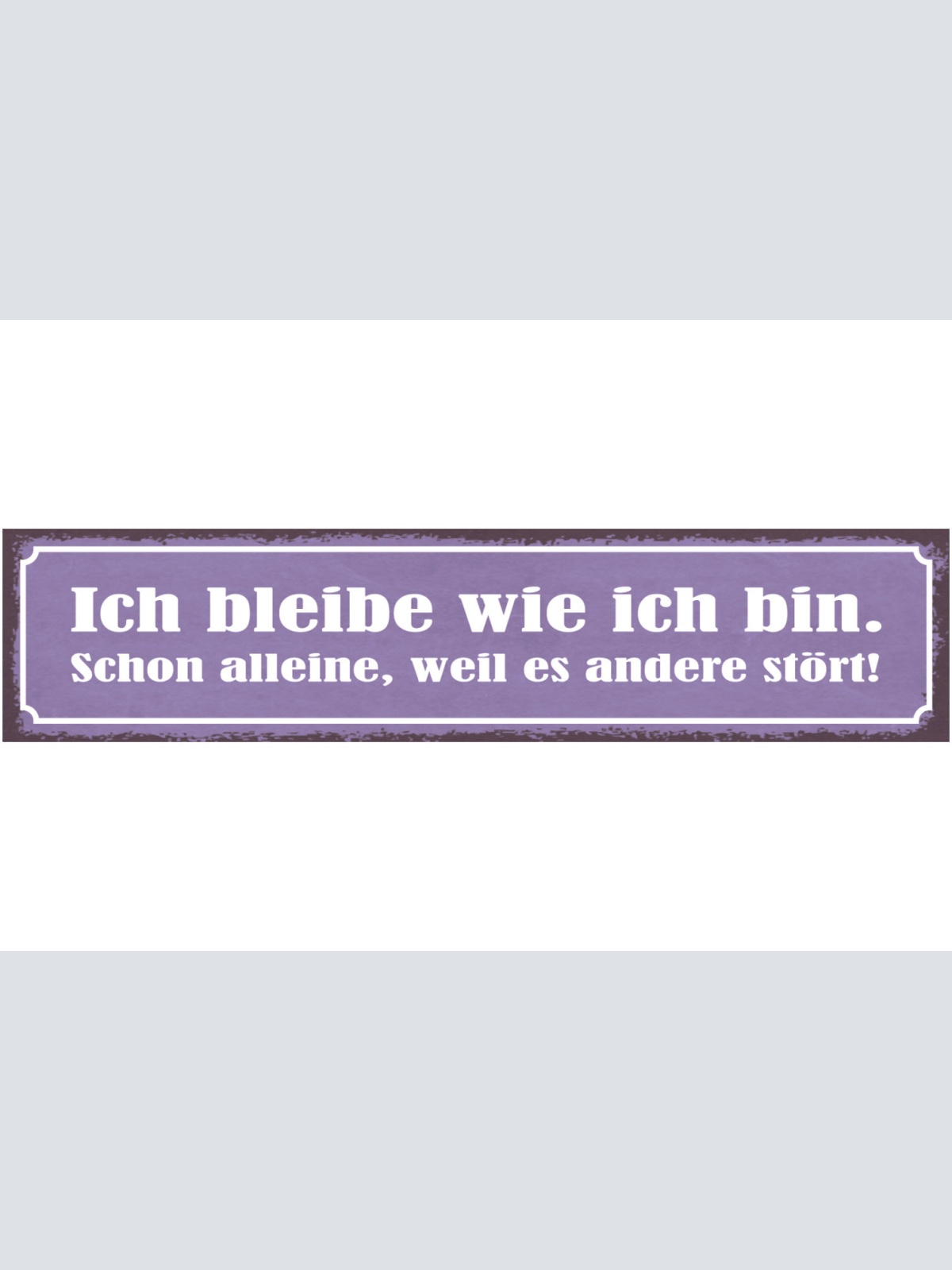 Schild Ich Bleibe Wie Ich Bin Schon Alleine Weil Es Andere Stört 46 x 10
