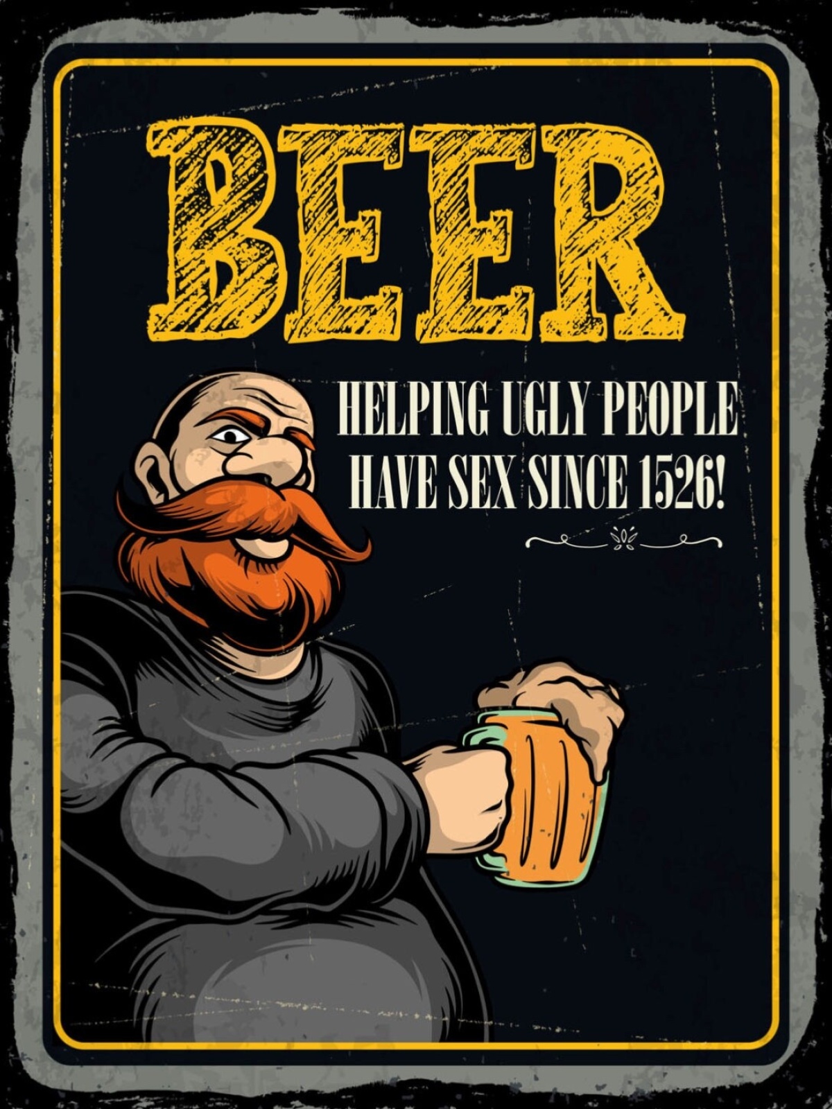 Schild Beer Helping Ugly People Having Sex Bier 12x18 20x30 30x40 Blech/Holz