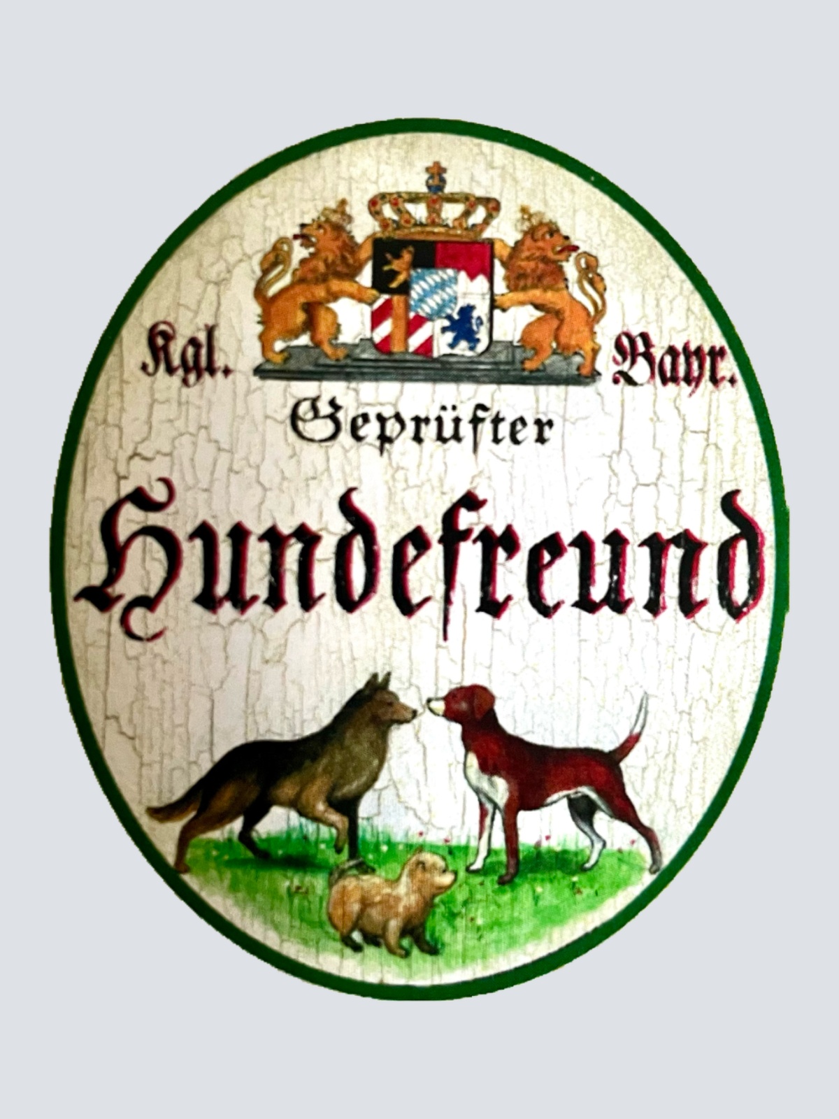 Nostalgie Holzschild Bayern Königlich Bayerischer Geprüfter Hundefreund Schild
