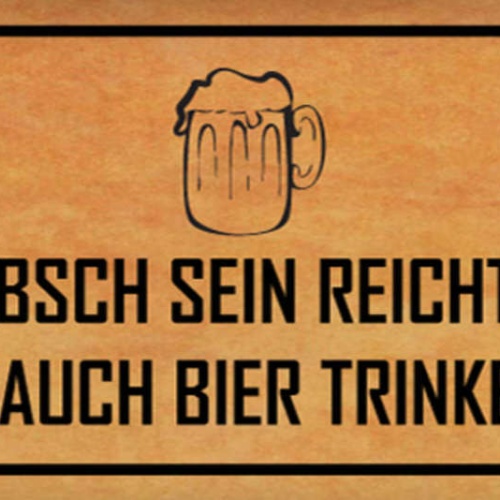 Schild Nur Hübsch Sein Reicht Nicht Man Muss Auch Bier Trinken Können 27 x 10