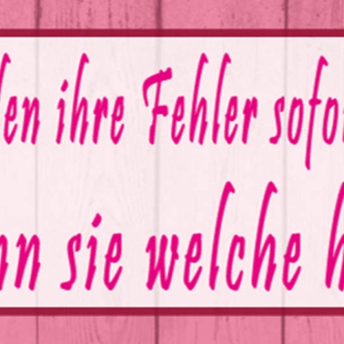Schild Frauen Würden Ihre Fehler Sofort Zugeben Wenn Sie Welche Hätten 27x10