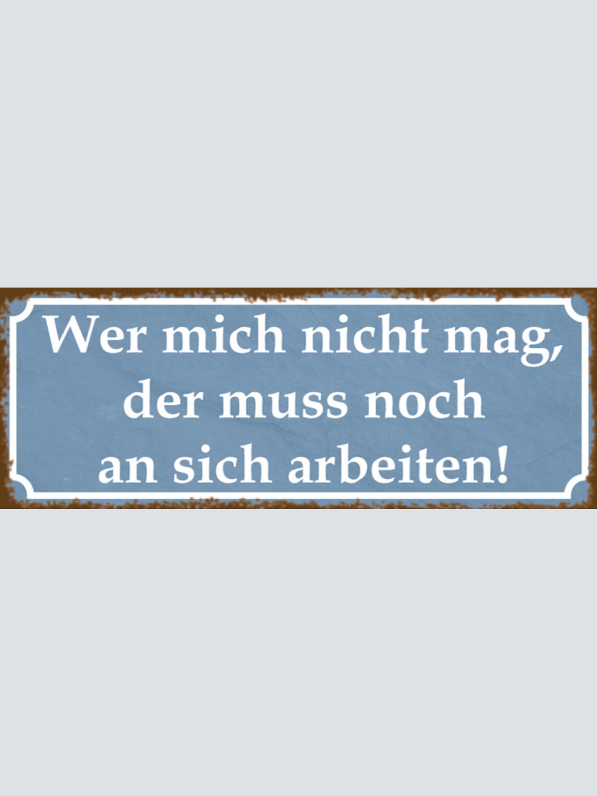 Schild Wer Mich Nicht Mag Der Muss Noch An Sich Arbeiten 27 x 10 Blech od. Holz