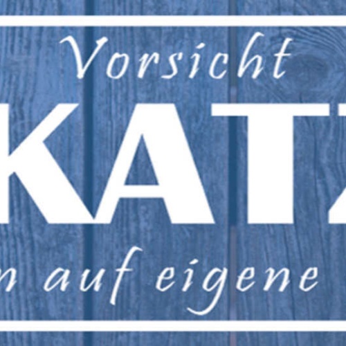 Schild Vorsicht Katze Betreten Auf Eigene Gefahr Wache Tier 27x10 Blech od.Holz