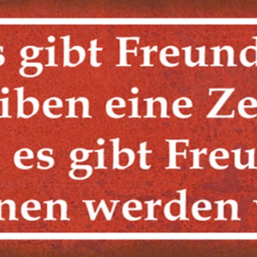 Schild Es Gibt Freunde Die Bleiben Eine Zeit Lang & Mit Denen Werden Wir Alt