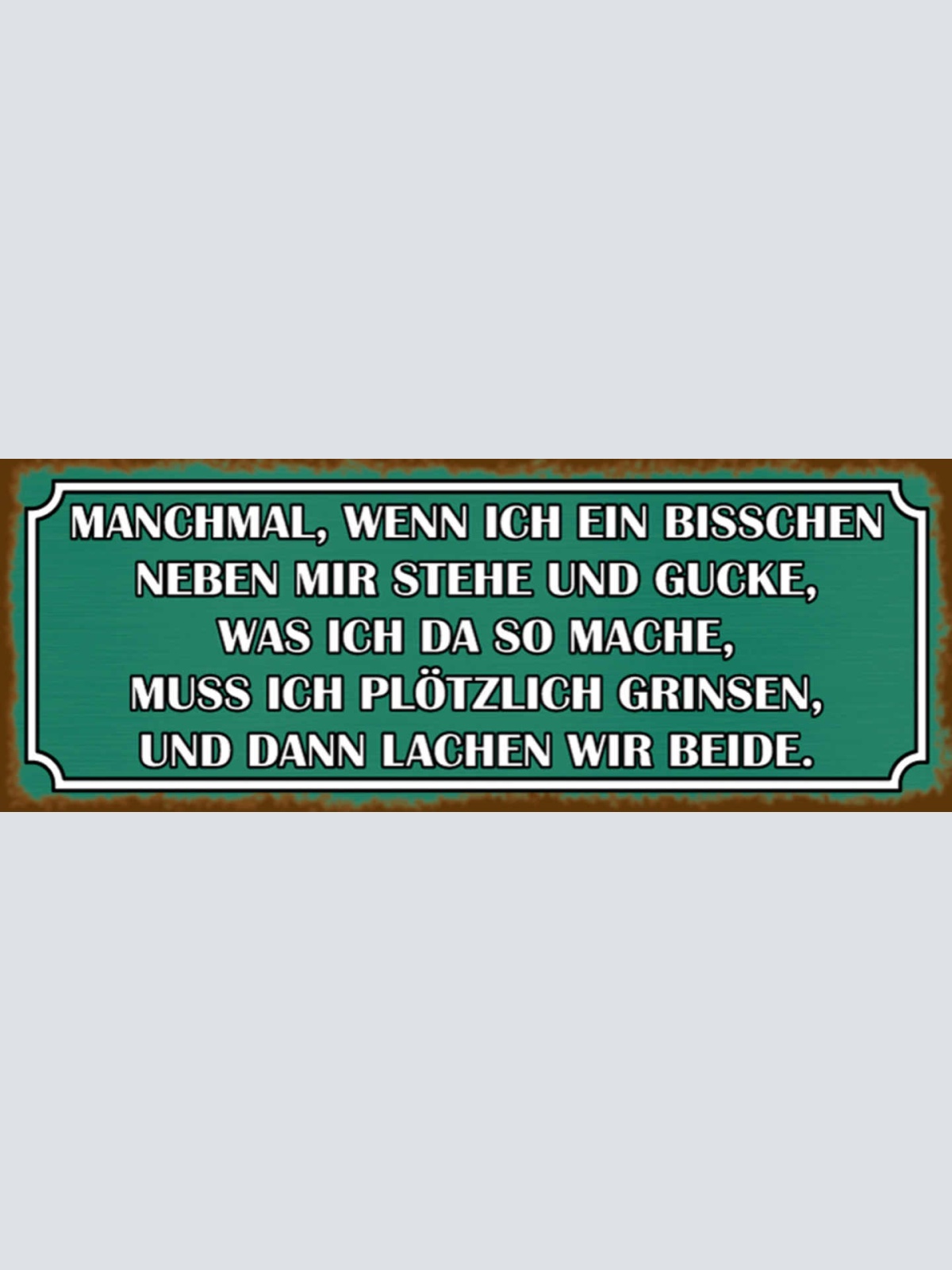 Schild Wenn Neben Mir Stehe & Gucke Was Ich Mache Plötzlich Grinsen Lachen Beide