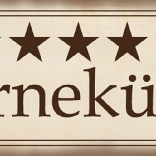 Schild Fünf Sterne Küche Koch Kochen Restaurant Essen 27 x 10 Blech od.Holz