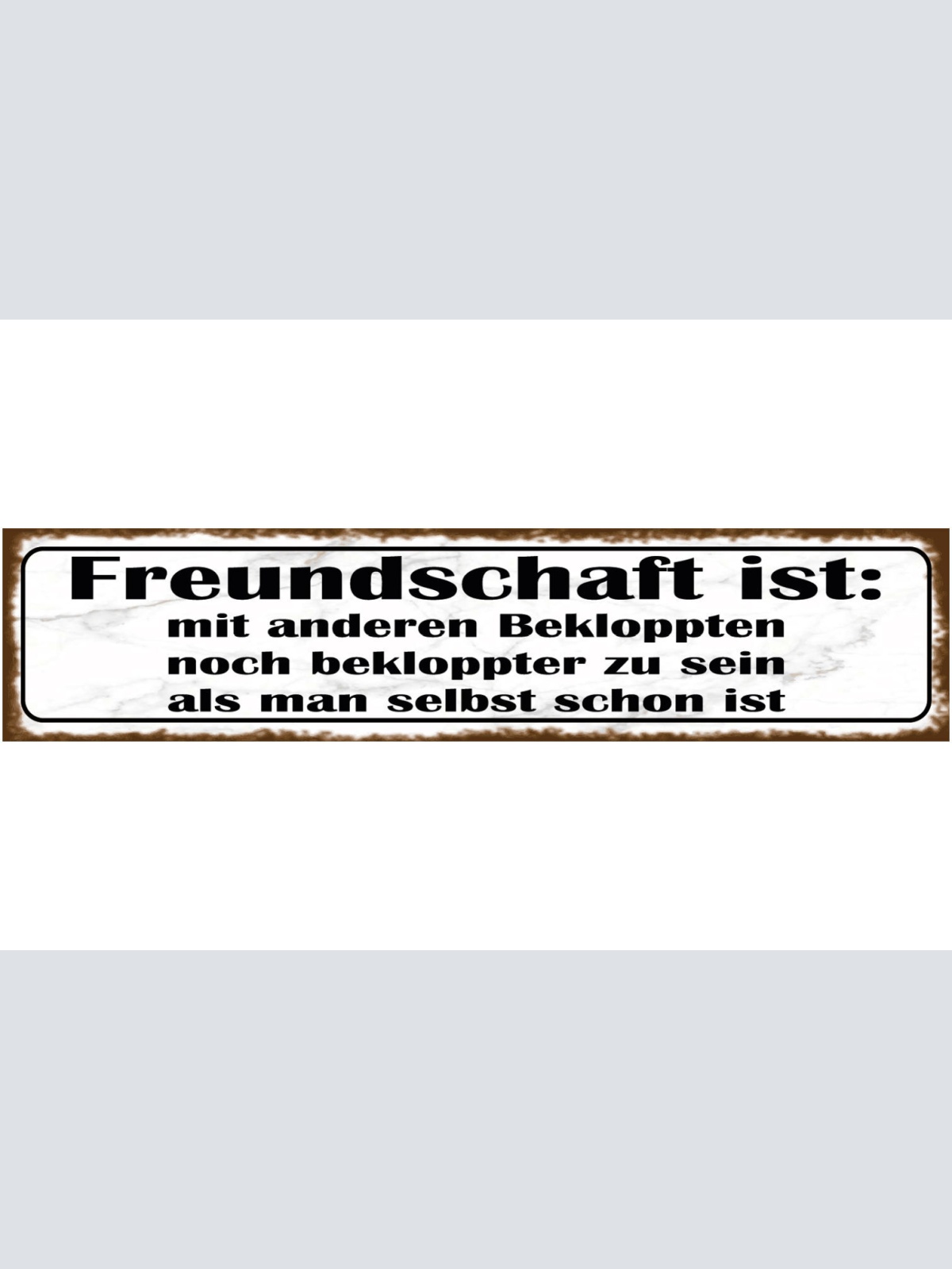 Schild Freundschaft Freunde Bekloppt Verrückt Bekannte 46 x 10 Blech od. Holz