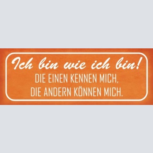 Schild Ich Bin Wie Ich Bin Die Einen Kennen Mich Die Anderen Können Mich 27x10