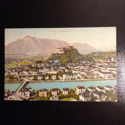 Salzburg, Festung u.Untersberg vom Kapuzinerberg 430067 gr