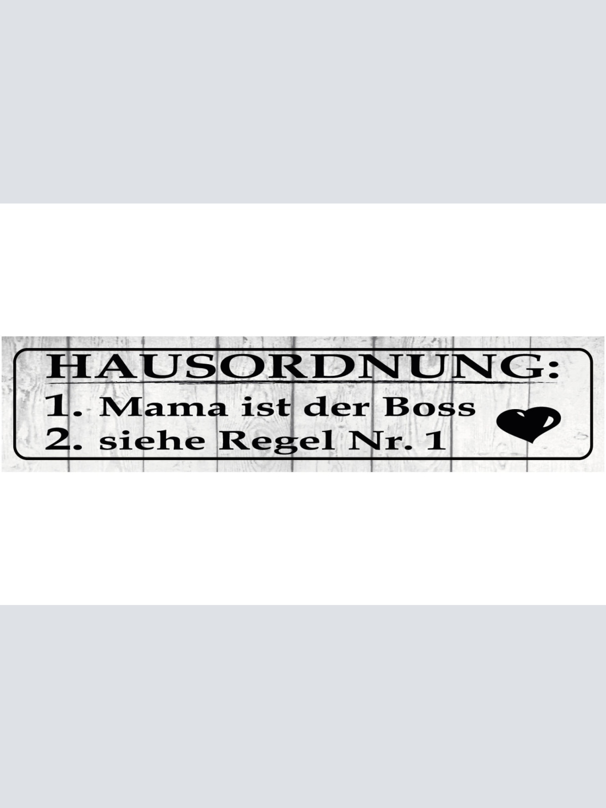 Schild Hausordnung Regeln Mama Mutter Nr. 1 Familie Haus 46 x 10 Blech od. Holz