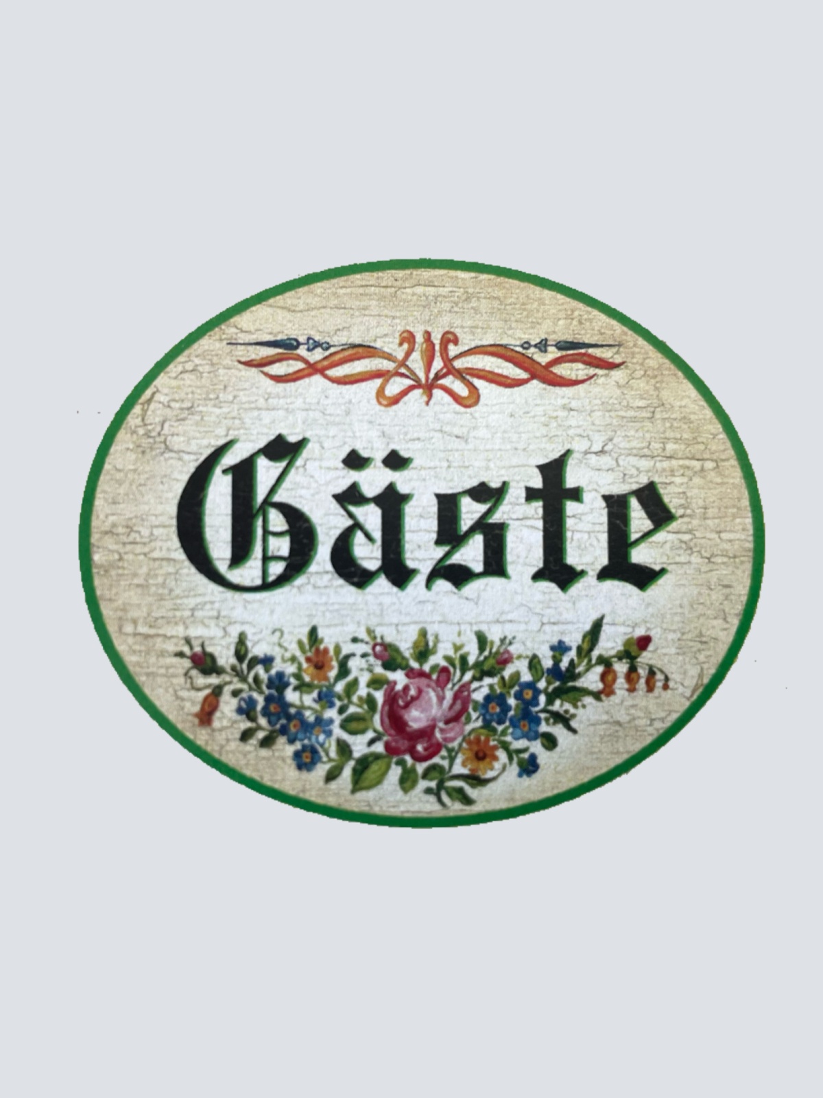 KuK Nostalgie Holzschild “Gäste“ Gast Besucher Blumen Ornament