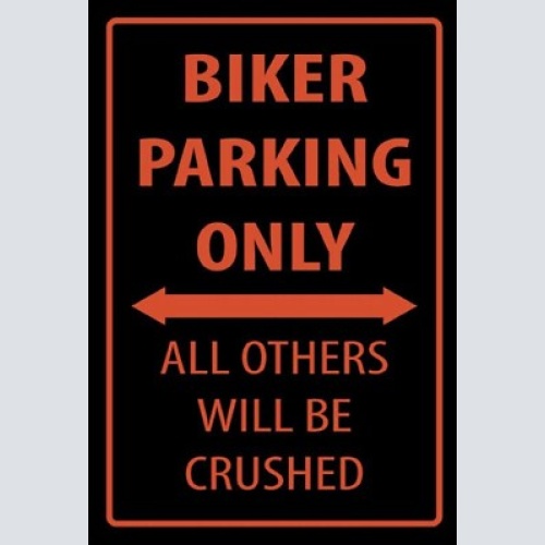 Schild biker parking only motorrad bike 12x18/20x30/30x40 blech oder holz
