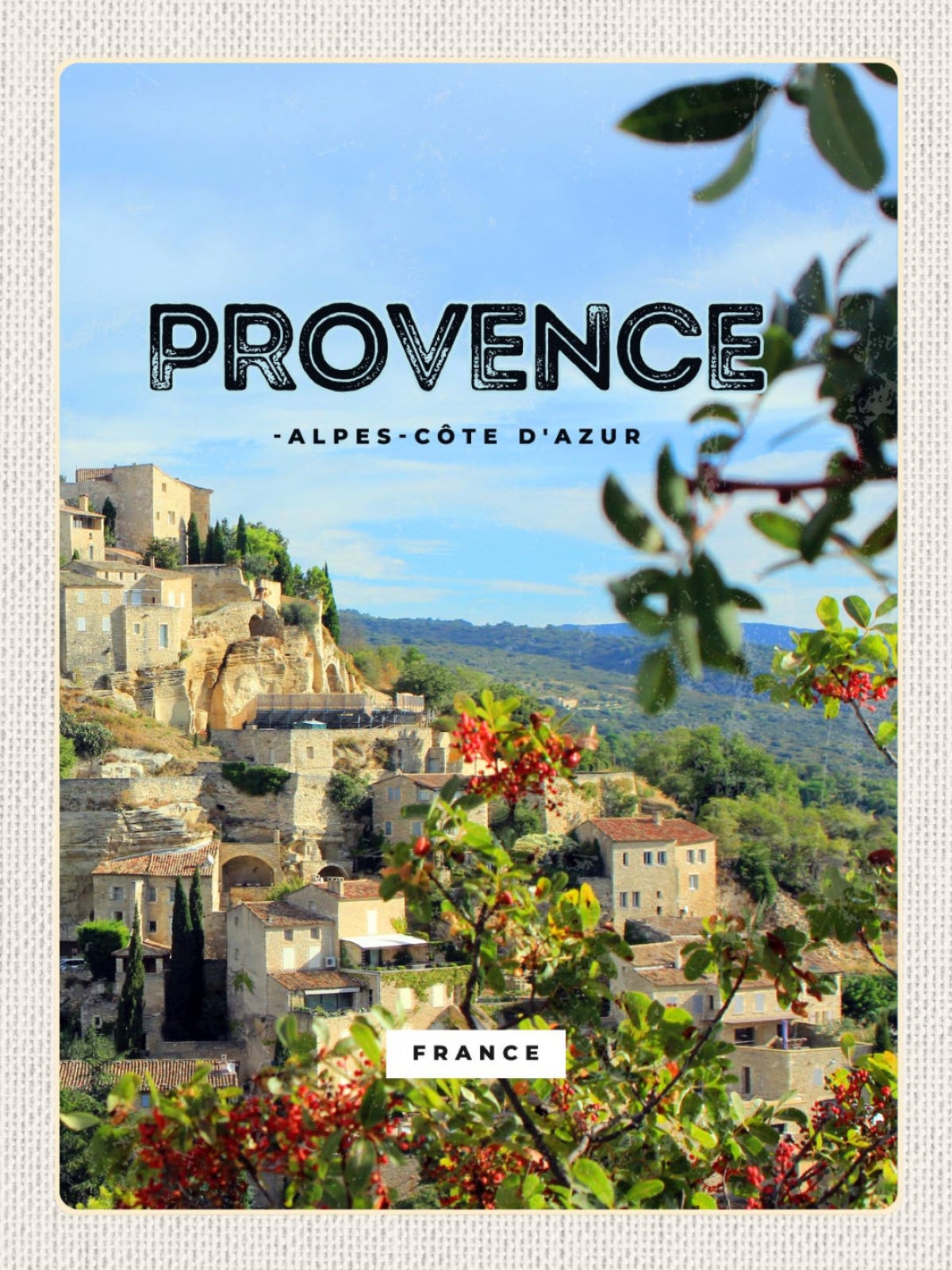 Schild Provence Alpes-Côte d'Azur France Frankreich 12x18 20x30 30x40 Blech/Holz